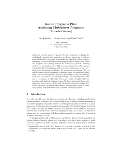 Games Programs Play: Analyzing Multiplayer Programs