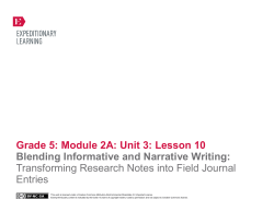 Grade 5: Module 2A: Unit 3: Lesson 10 Blending Informative and