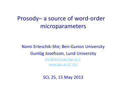 Prosody– a source of word