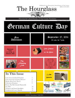 The Hourglass-Fall 2014 - Historical and Cultural Society of Clay