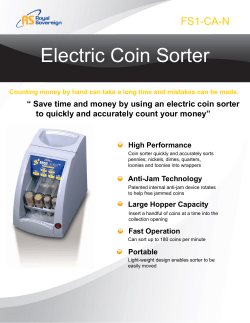 Electric Coin Sorter - Royal Sovereign Canada