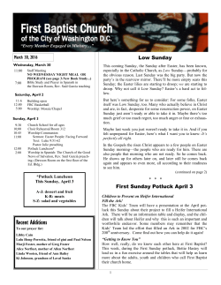 Update, 033016.pub - The First Baptist Church Washington DC