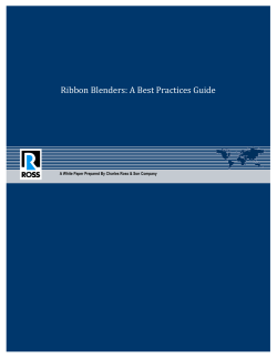 Ribbon Blenders: A Best Practices Guide