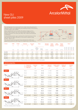 New GU sheet piles 2009 - ArcelorMittal Sheet Piling