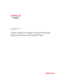 Oracle Hyperion Project Financial Planning: Aligning Financial and