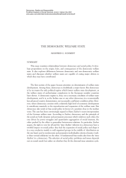 the democratic welfare state - Pontifical Academy of Social Sciences