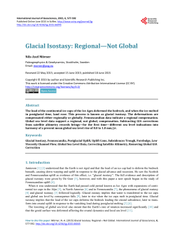 Glacial Isostasy: Regional&mdash;Not Global