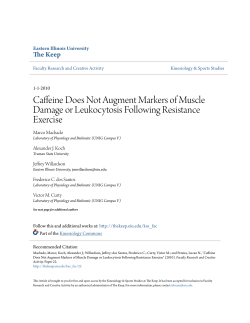 Caffeine Does Not Augment Markers of Muscle - The Keep