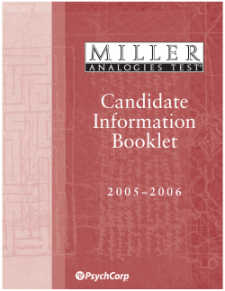 Candidate Information Booklet