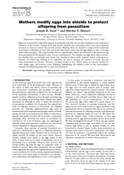 Mothers modify eggs into shields to protect offspring from parasitism