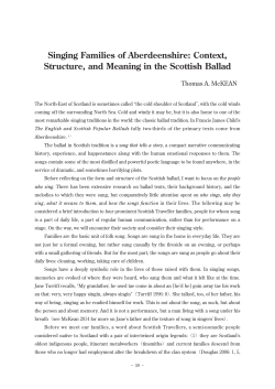 Singing Families of Aberdeenshire: Context, Structure, and Meaning