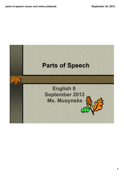 parts of speech nouns and verbs.notebook