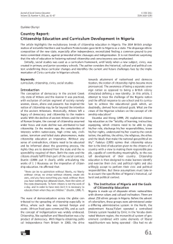 Citizenship Education and Curriculum Development in Nigeria