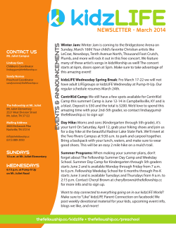 NEWSLETTER &bull; March 2014
