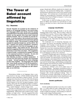 The Tower of Babel account affirmed by linguistics