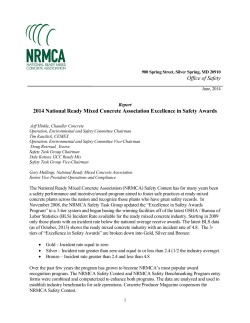 2014 Safety Contest Report and List of Winners