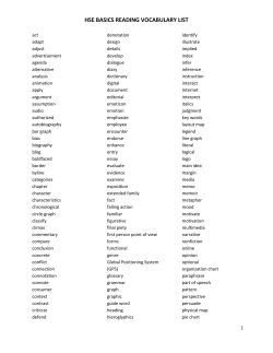 2015 Bascis Vocabulary Lists