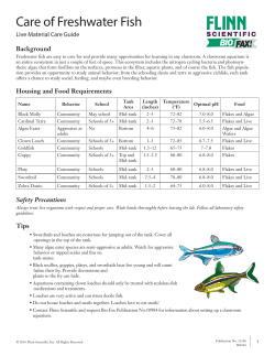 Care of Freshwater Fish
