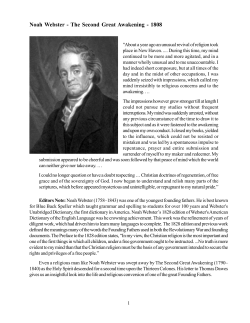 Noah Webster - The Second Great Awakening