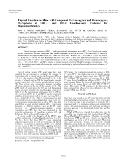 Thyroid Function in Mice with Compound Heterozygous and