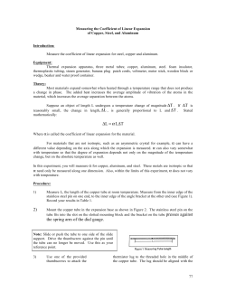 Measuring The Coefficient Of Linear Expansion For Copper