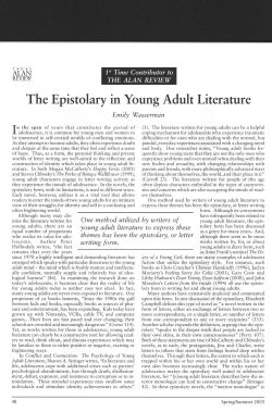 ALAN v30n3 - The Epistolary in Young Adult Literature