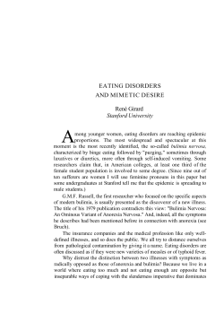 EATING DISORDERS AND MIMETIC DESIRE Ren&eacute; Girard Stanford