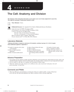The Cell: Anatomy and Division - Holly H. Nash