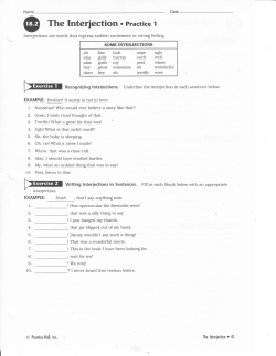 The Interjection . Practice l