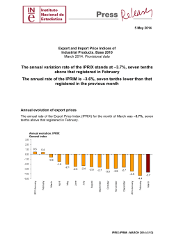 The annual variation rate of the IPRIX stands at &ndash;3.7%, seven tenths