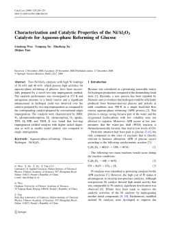 Characterization and Catalytic Properties of the Ni/Al2O3 Catalysts