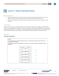 Lesson 9: Tables of Equivalent Ratios