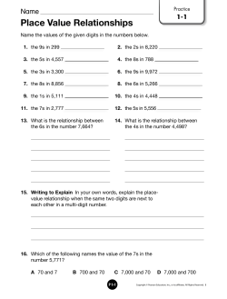 Place Value Relationships