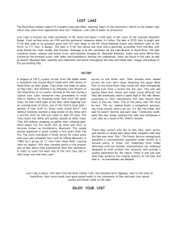 LOST LAKE ENJOY YOUR VISIT