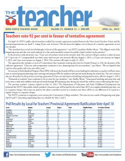 April 26, 2013 - Nova Scotia Teachers Union