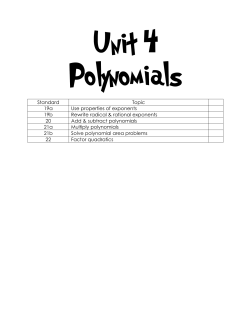 Standard Topic 19a Use properties of exponents 19b Rewrite
