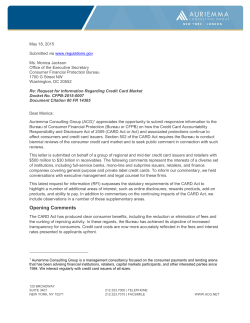 ACG`s Comments on 2015 CARD Act Request for Information