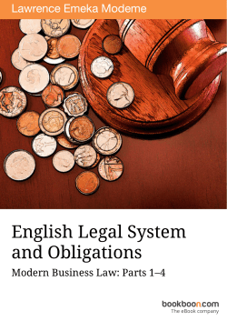 English Legal System and Obligations