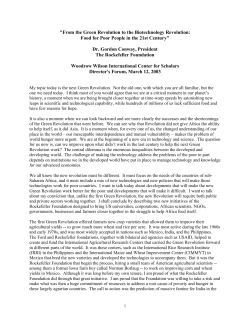 From the Green Revolution to the Biotechnology - UNC