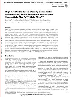 High-Fat Diet-Induced Obesity Exacerbates Inflammatory Bowel