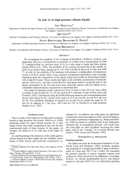 Xe and Ar in high-pressure silicate liquids Qrrr Guo