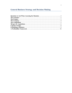 General Business Strategy and Decision Making