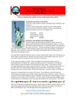 Climate Change Why do the Poles Matter?...Water, Water, Water