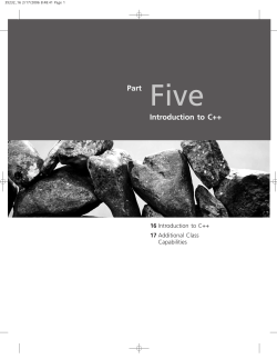 Part Five Introduction to C++