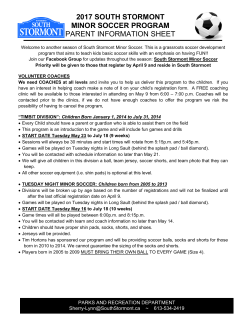 2017 south stormont minor soccer program parent information sheet