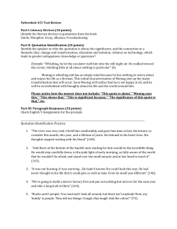 Fahrenheit 451 Test Review Part I: Literary Devices (10 points