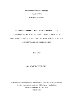 culture, translation, and intertextuality - Helda