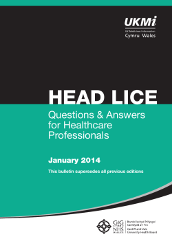 HEAD LICE - Welsh Medicines Information Centre