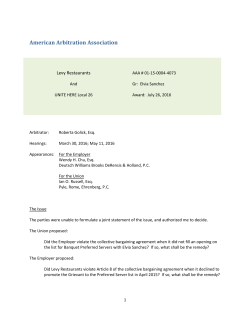 Levy Premium Foodservice and Unite HERE L. 26 decision