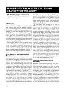 plio-pleistocene glacial cycles and milankovitch variability